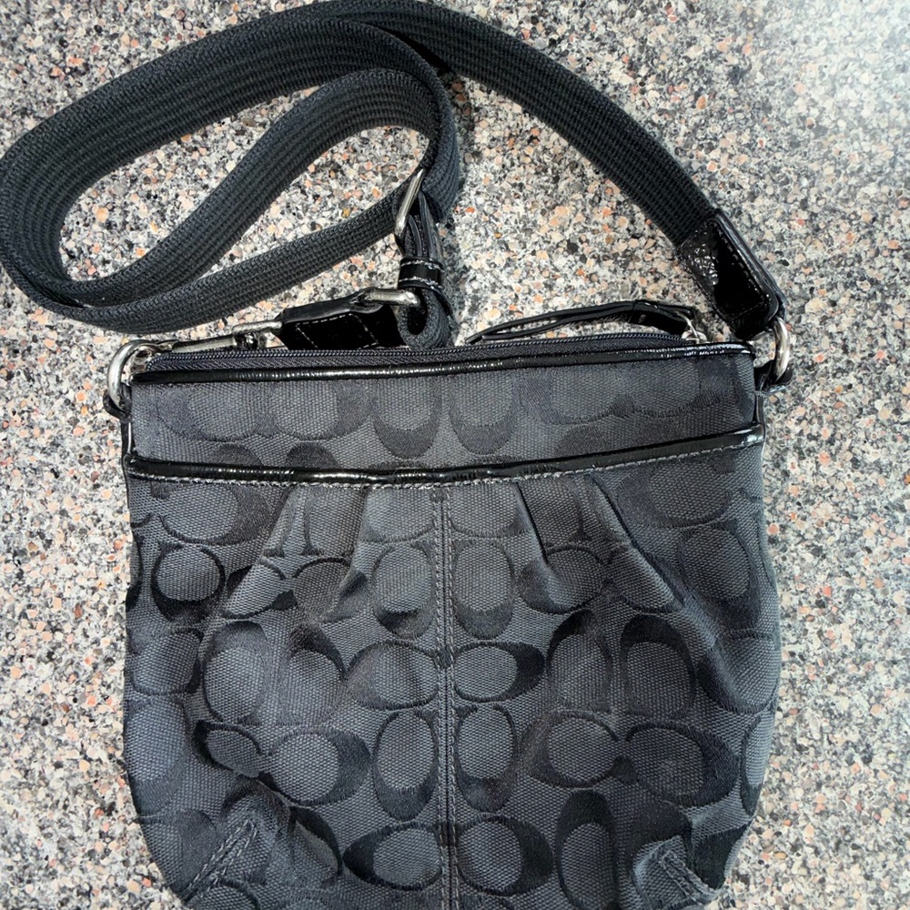 Coach Black Signature Jacquard Crossbody Bag
